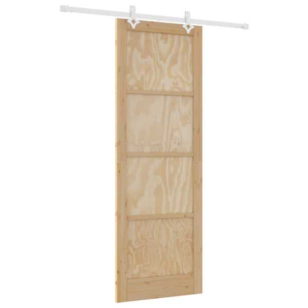vidaXL Libisev uks Looduslik ja Valge 83 x 232 cm Toekas m&auml;nnipuit