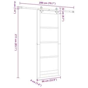 Posuvné dveře Přírodní a bílá 86 x 211 cm - obrázek 11
