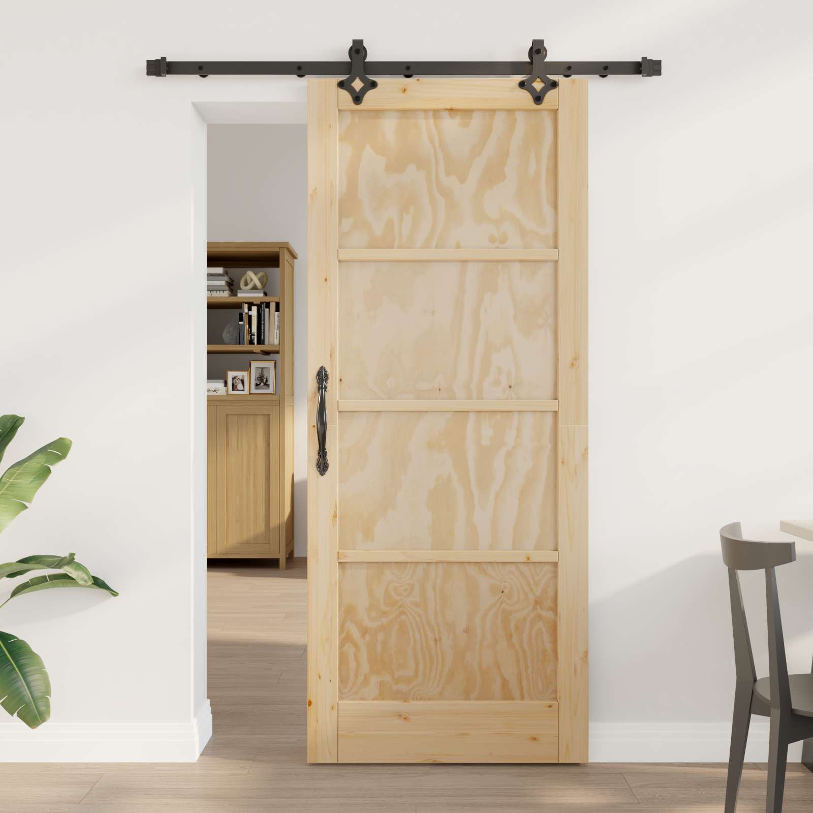vidaXL Ușă glisantă ORKDAL natural 83 x 202 cm Lemn masiv de pin