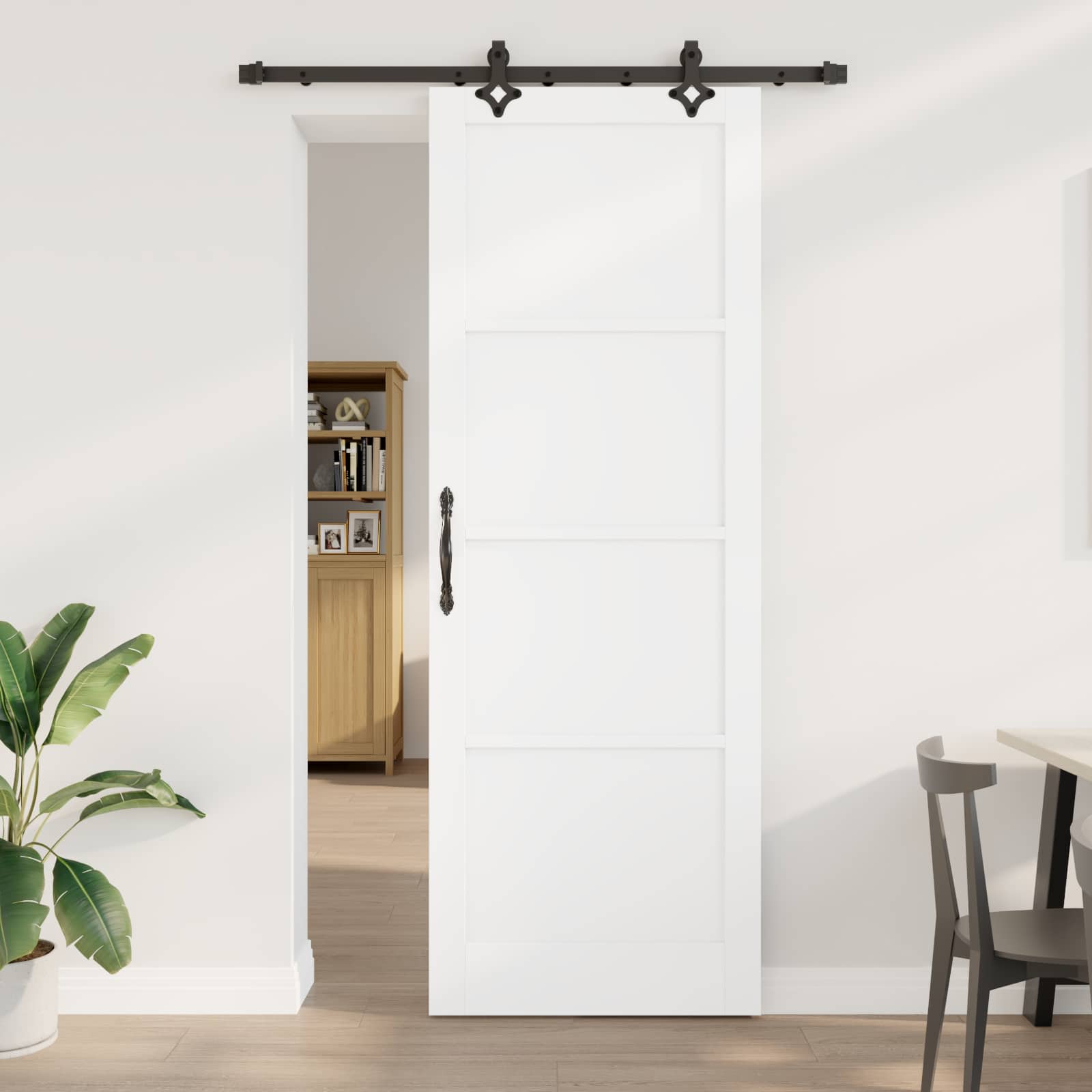 vidaXL Ușă glisantă ORKDAL Alb 83 x 232 cm Lemn masiv de pin
