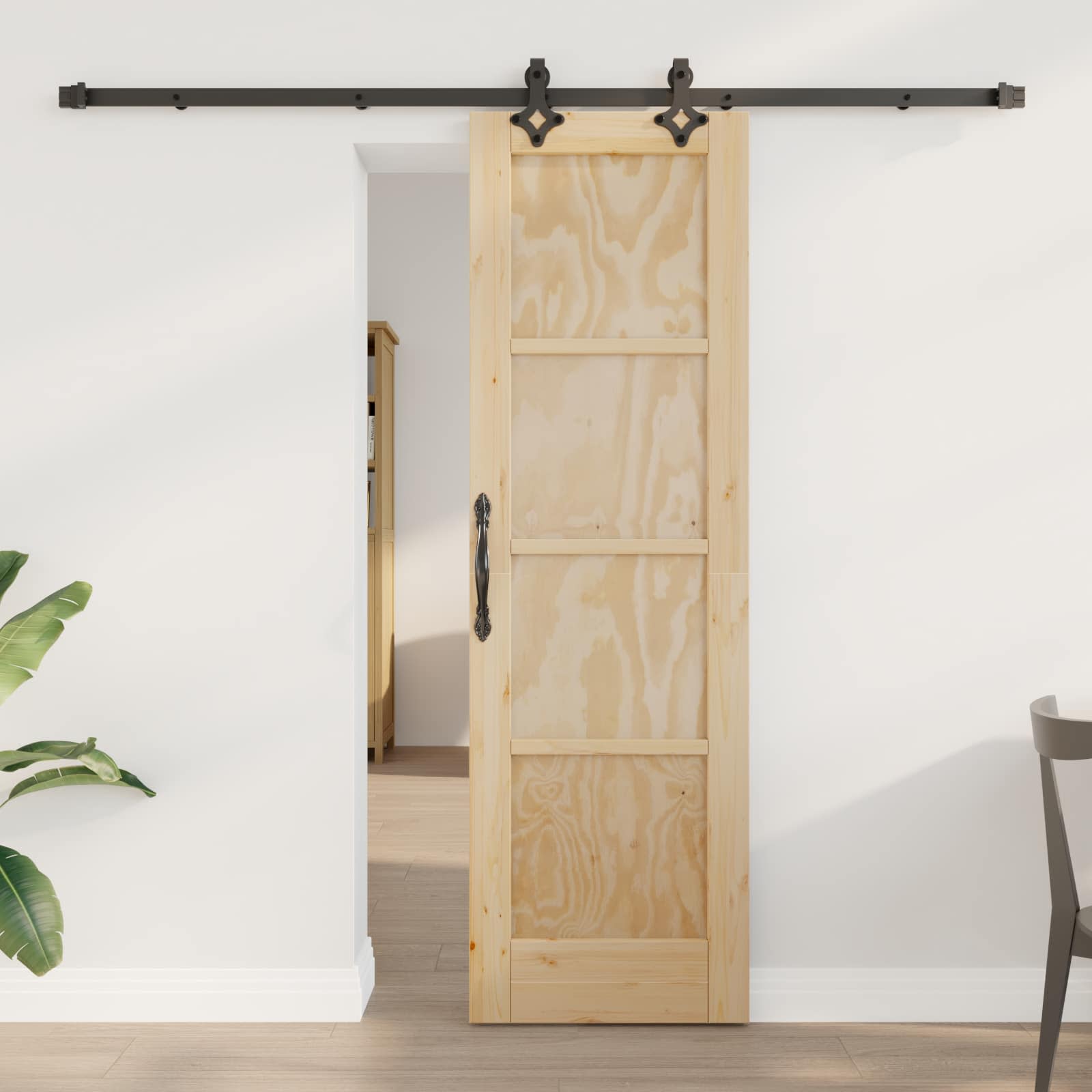 vidaXL Ușă glisantă ORKDAL natural 61 x 198,5 cm Lemn masiv de pin