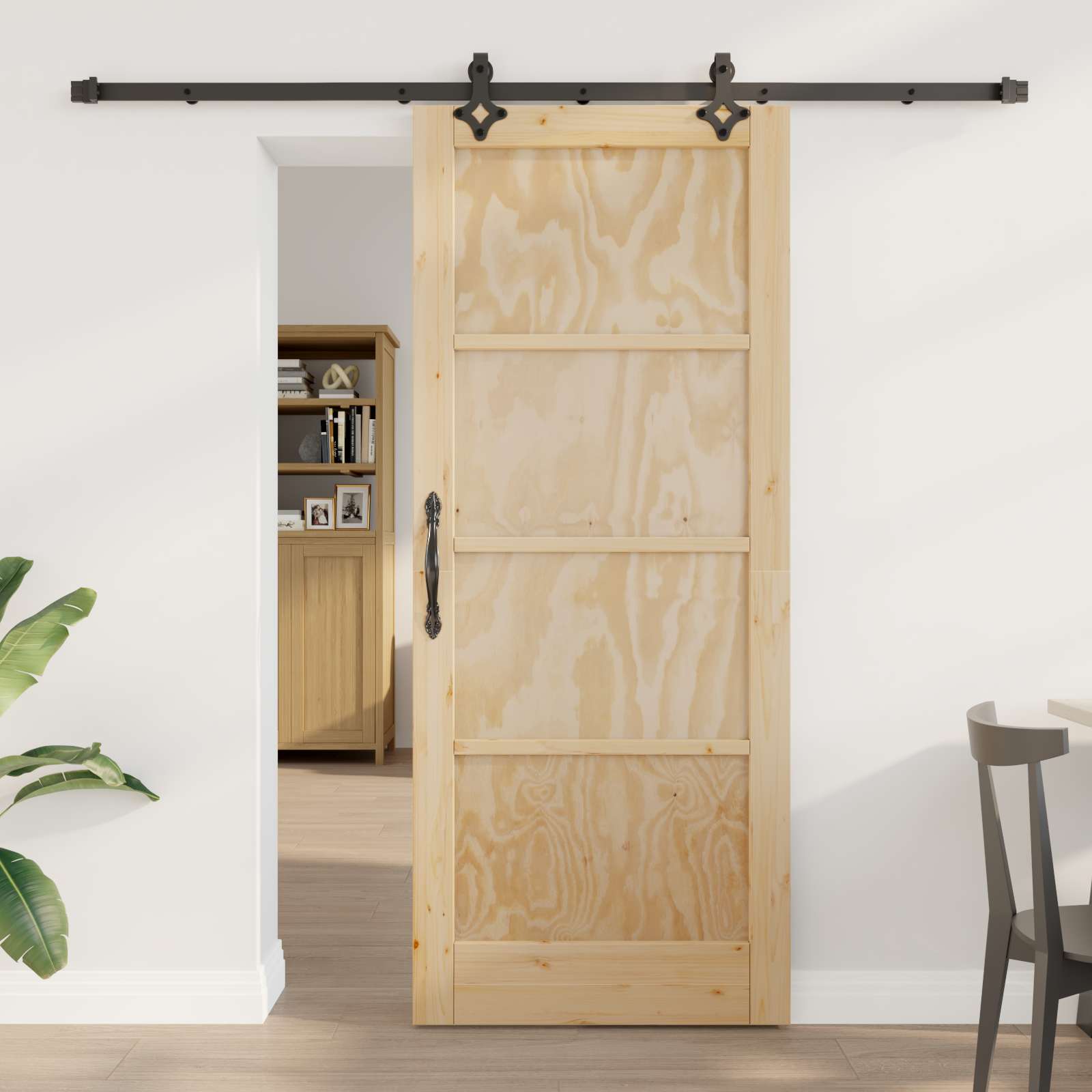 vidaXL Ușă glisantă ORKDAL natural 83 x 202 cm Lemn masiv de pin
