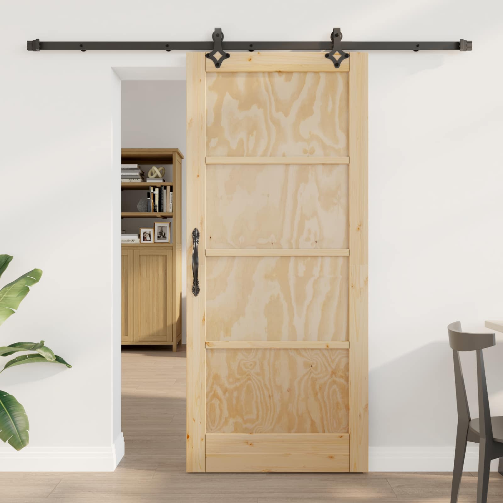 vidaXL Ușă glisantă ORKDAL natural 86 x 198,5 cm Lemn masiv de pin