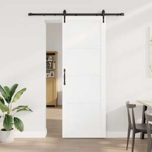 Drsna vrata ORKDAL Bela in črna 83 x 232 cm Trdna borovina