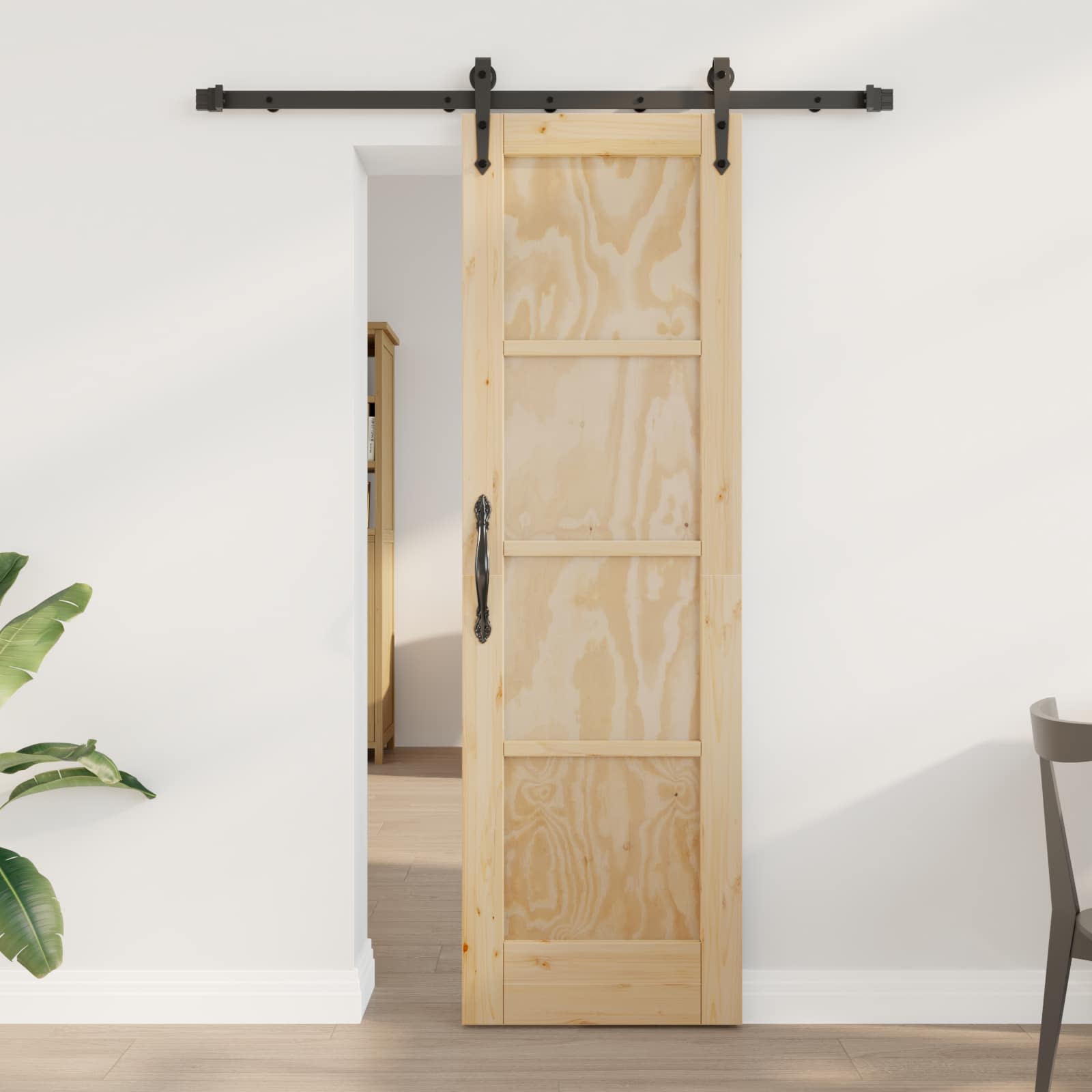 vidaXL Ușă glisantă ORKDAL natural 61 x 198,5 cm Lemn masiv de pin