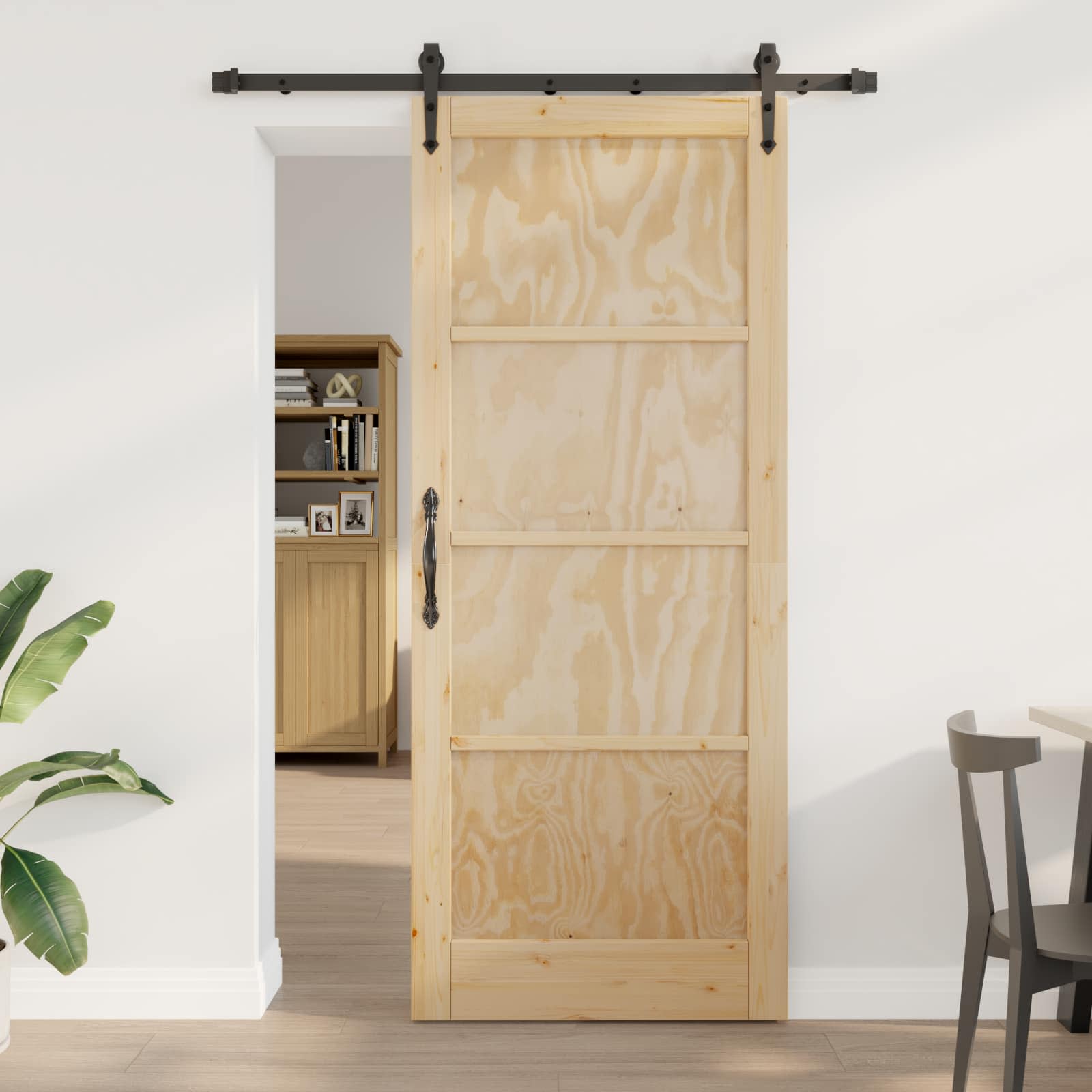 vidaXL Ușă glisantă ORKDAL natural 86 x 211 cm Lemn masiv de pin