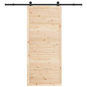 Posuvné dveře Přírodní 80 x 208 cm Masivní borovicové dřevo - obrázek 4