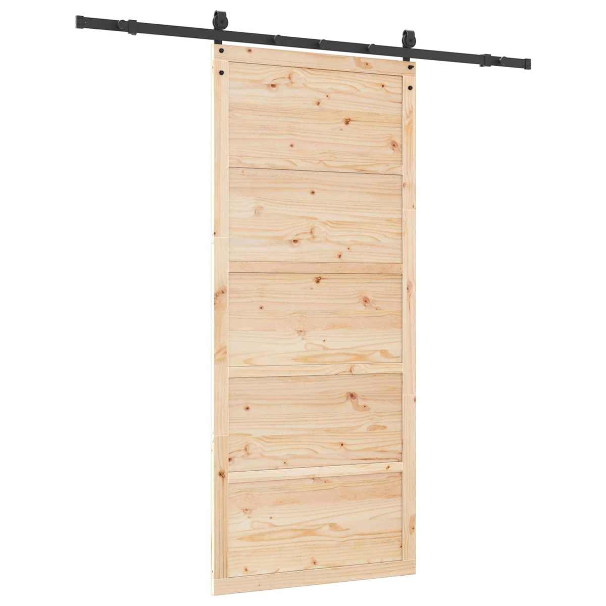 Skydedør Massivt fyrretræ Naturfarvet - Billede 6
