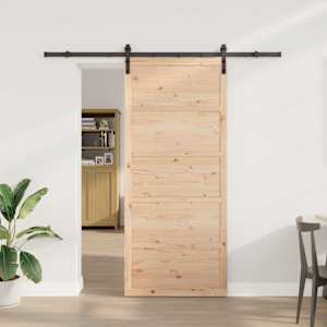 Drsna vrata Naravna 100 x 208 cm Trdna borovina
