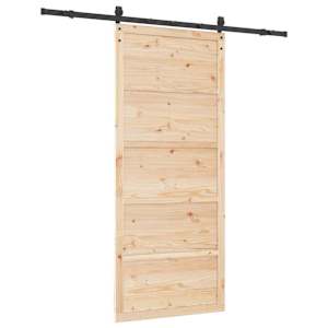 Posuvné dveře Přírodní 90 x 208 cm Masivní borovicové dřevo - obrázek 6