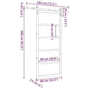 Posuvné dveře Přírodní 80 x 208 cm Masivní borovicové dřevo - obrázek 12