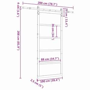 Posuvné dveře Přírodní 100 x 208 cm Masivní borovicové dřevo - obrázek 12