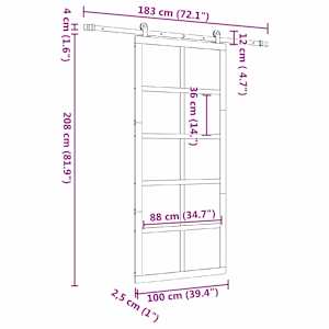 Posuvné dveře Přírodní 100 x 208 cm Masivní borovicové dřevo - obrázek 12