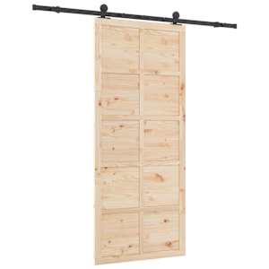 Posuvné dveře Přírodní 90 x 208 cm Masivní borovicové dřevo - obrázek 6