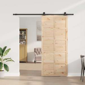 Posuvné dveře Přírodní 80 x 208 cm Masivní borovicové dřevo - obrázek 3