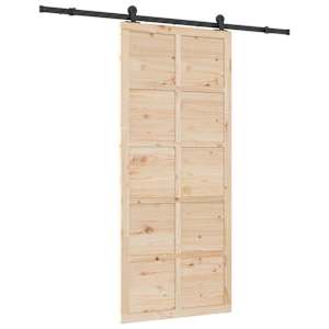 vidaXL Libisev uks 100 x 208 cm Toekas m&auml;nnipuit Naturaalne