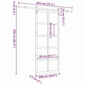 Posuvné dveře Přírodní 100 x 208 cm Masivní borovicové dřevo - obrázek 12