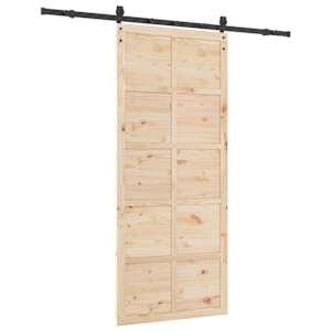Posuvné dveře Přírodní 90 x 208 cm Masivní borovicové dřevo - obrázek 6