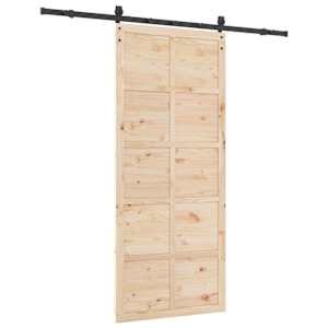 Posuvné dveře Přírodní 80 x 208 cm Masivní borovicové dřevo - obrázek 6