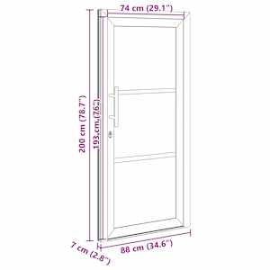 Přední dveře Bílá 88 x 200 cm PVC - obrázek 17