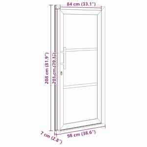Přední dveře Bílá 98 x 208 cm PVC - obrázek 17