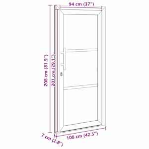 Přední dveře Bílá 108 x 208 cm PVC - obrázek 17