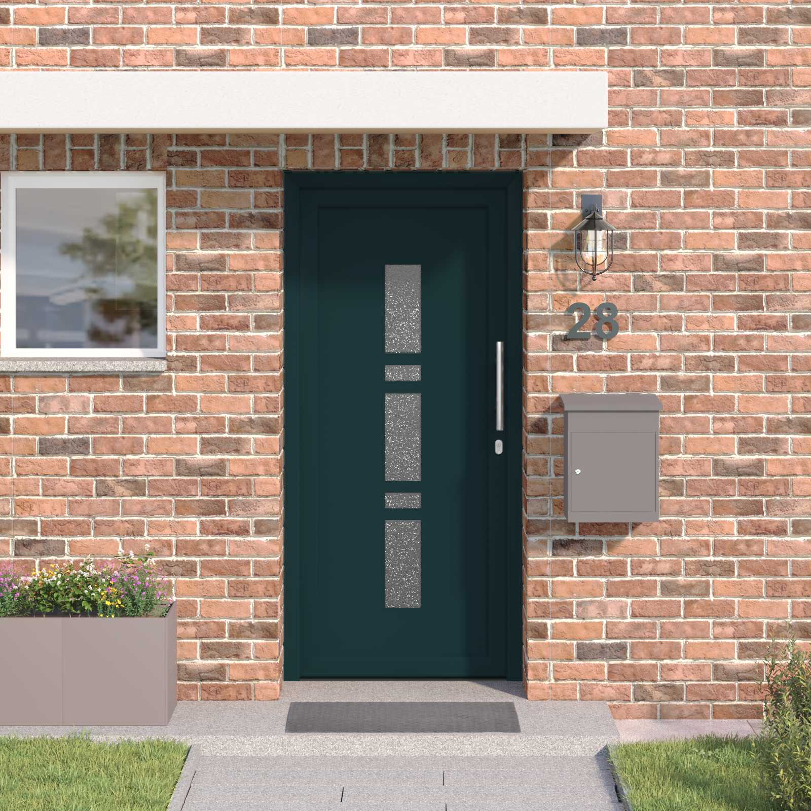 vidaXL Vordertür Anthrazit 108 x 208 cm PVC