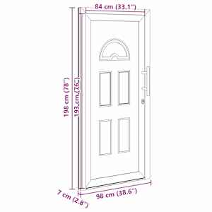Přední dveře 98 x 198 cm PVC Antracitová - obrázek 17