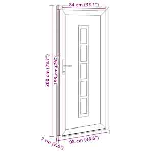 Přední dveře Bílá 98 x 200 cm PVC - obrázek 17