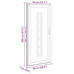 Přední dveře Bílá 98 x 208 cm PVC - obrázek 17