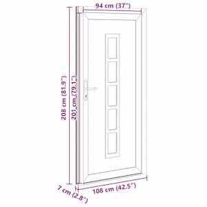 Přední dveře Antracitová 108 x 208 cm PVC - obrázek 17