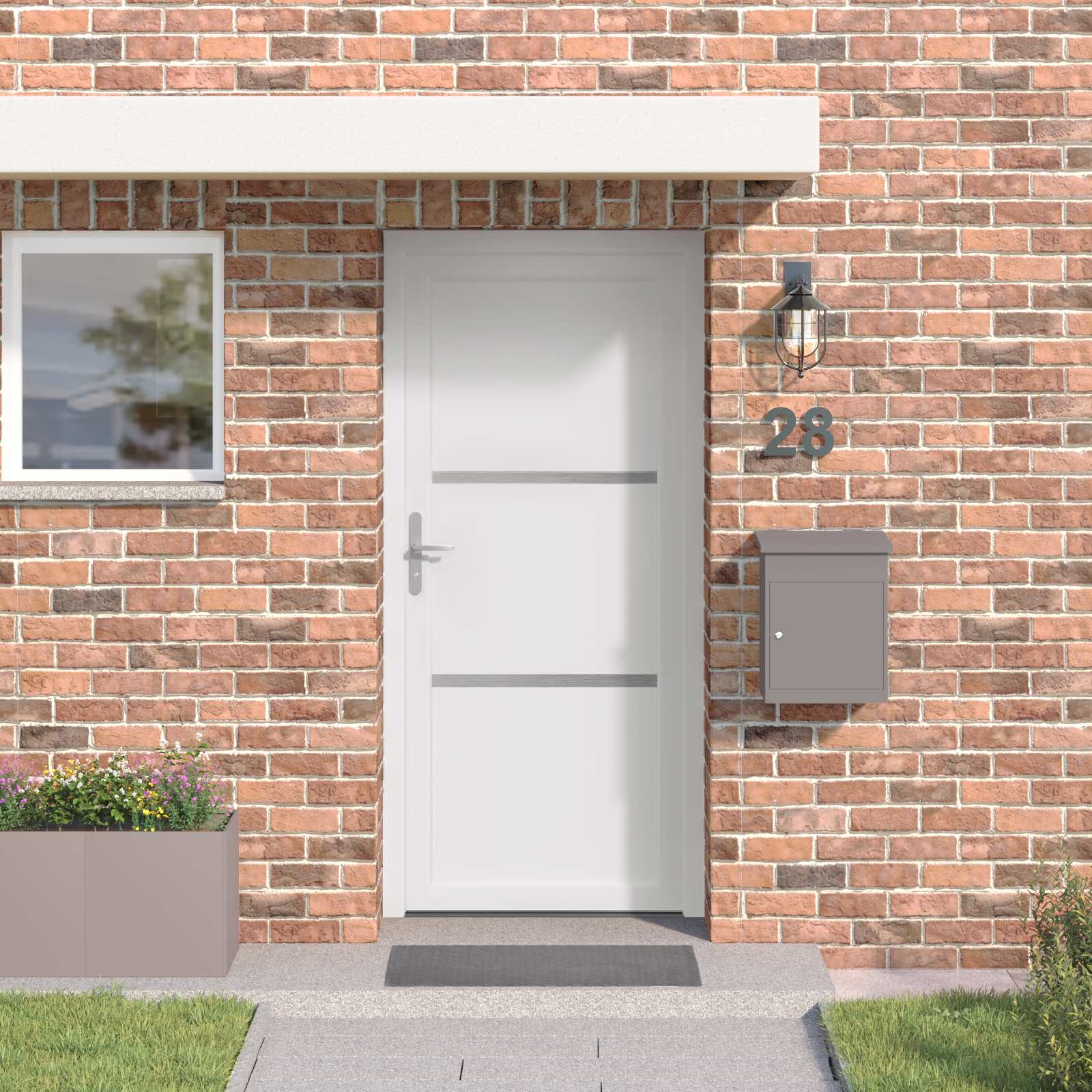vidaXL Vordertür Weiß 98 x 208 cm PVC