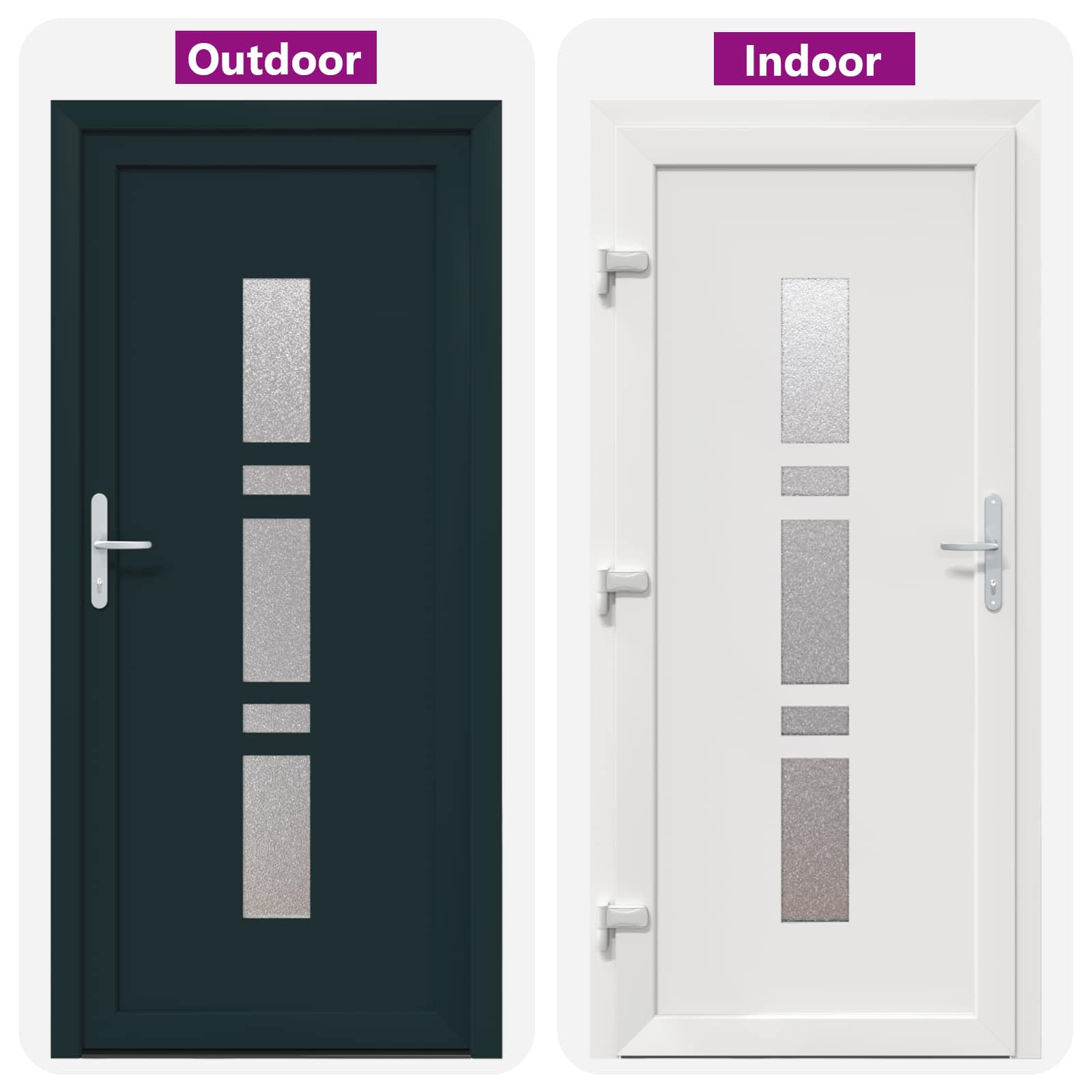vidaXL Vordertür Anthrazit 98 x 208 cm PVC – Bild 8