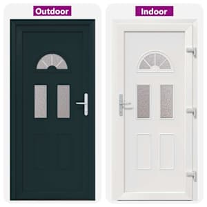 Přední dveře 110 x 210 cm PVC Antracitová - obrázek 8