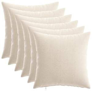 vidaXL Padi 6 tk HEERLEN Kreemjas 30 x 30 cm &Scaron;en&uuml;&uuml;lfabric