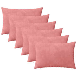 vidaXL Padi 6 tk HEERLEN Roosa 30 x 50 cm Samet