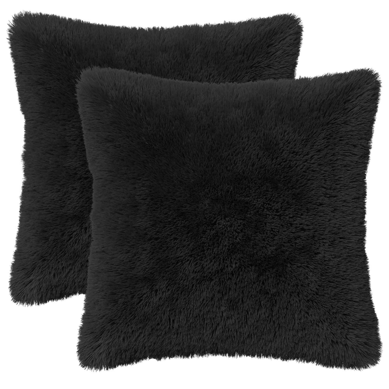 Kussen met kussen HEERLEN 2 st Zwart PV Fleece image 1