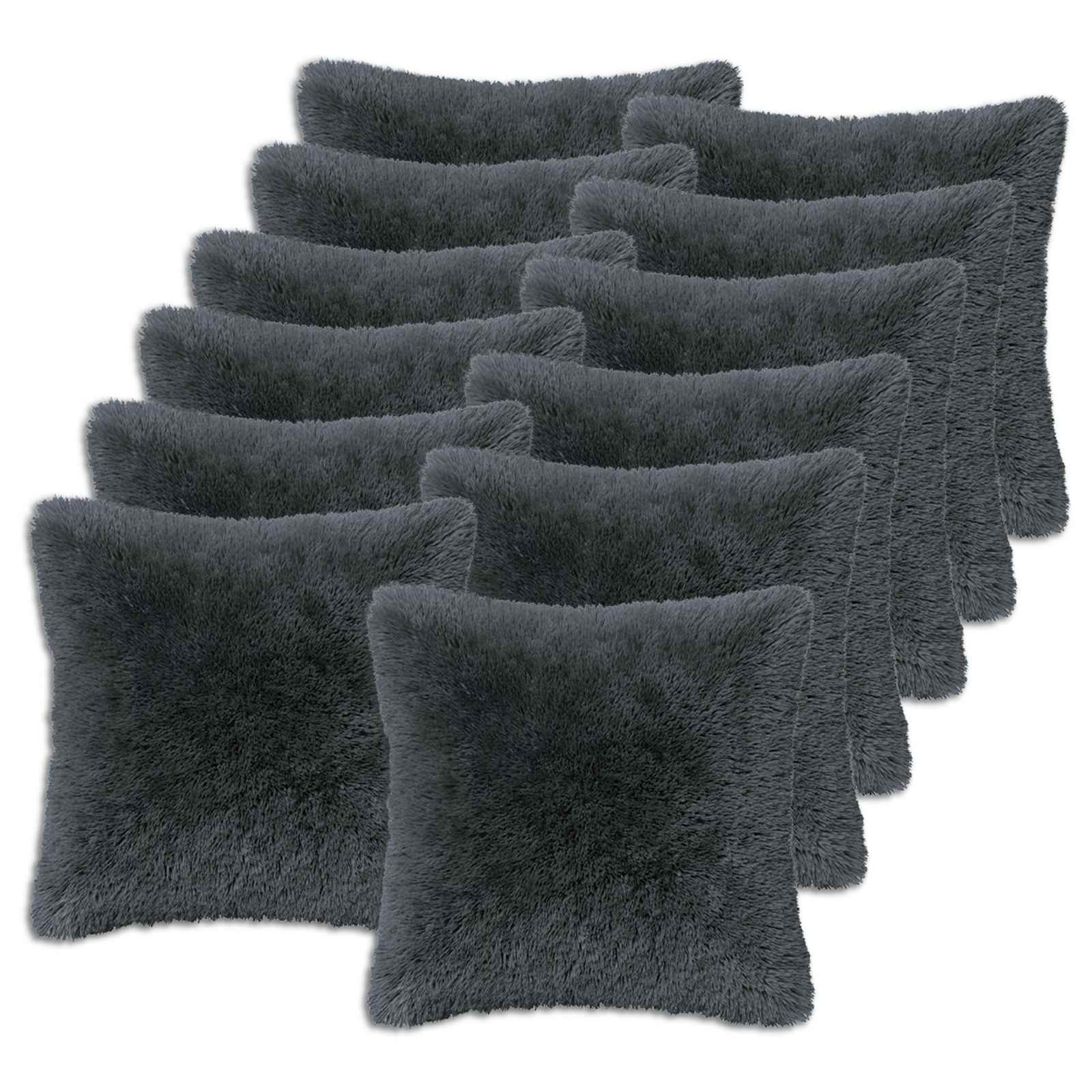 Kussen met kussen HEERLEN 2 st Antraciet PV Fleece image 2