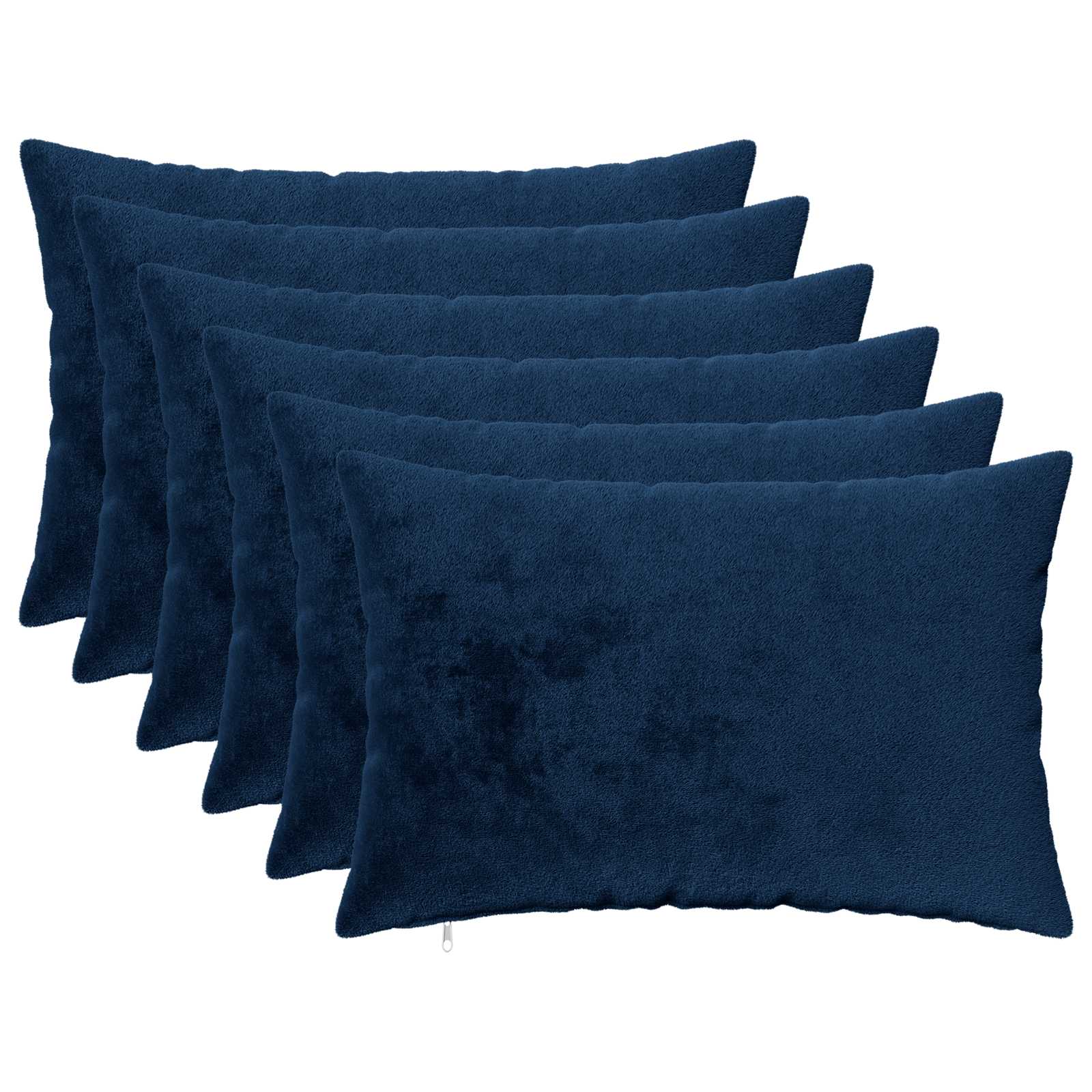 Dekorativna blazina 6 kos HEERLEN Temno modra 40 x 60 cm Flanel