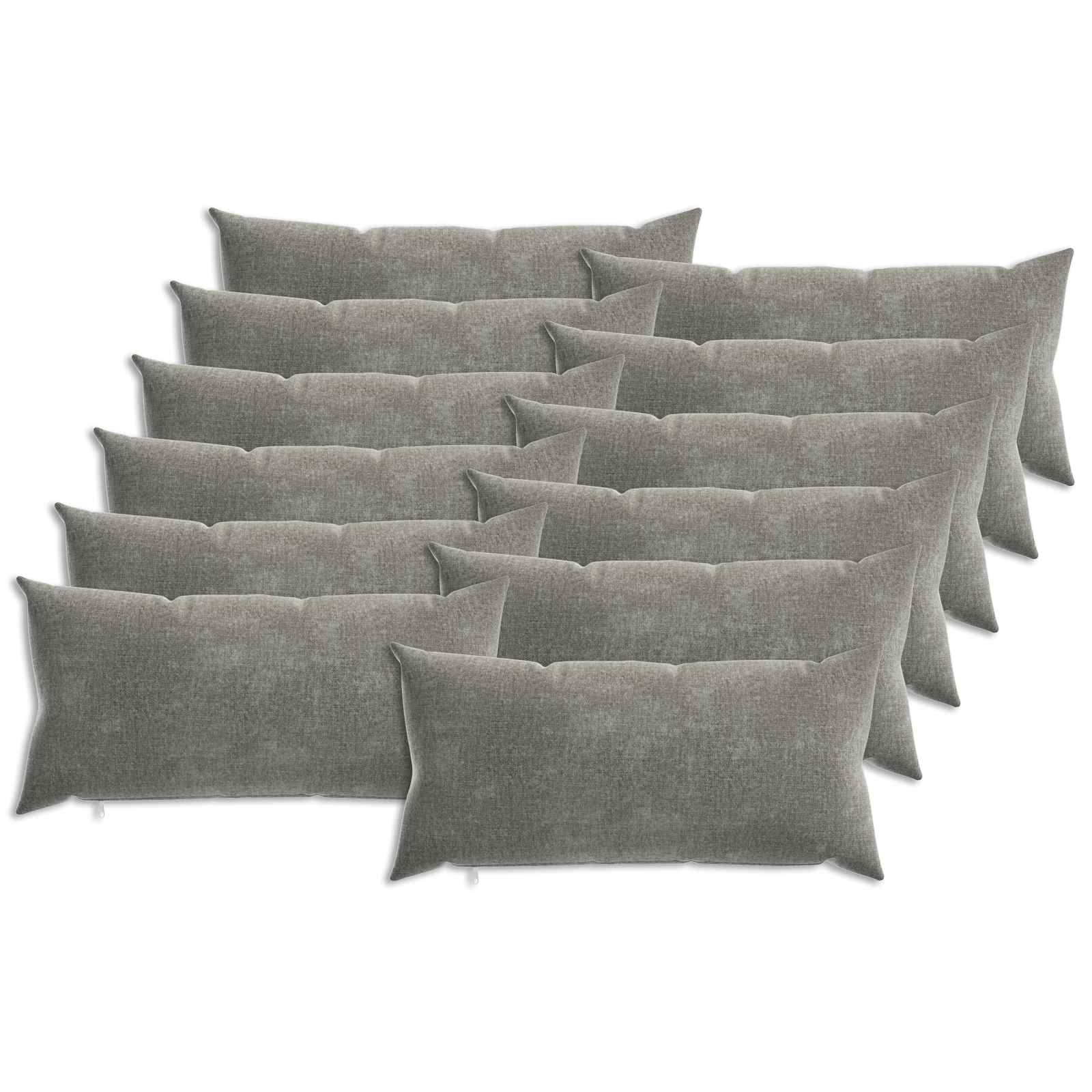 vidaXL Wurfkissen 12 stk. HEERLEN Dunkelgrau 40 x 80 cm Chenille-Stoff – Bild 2