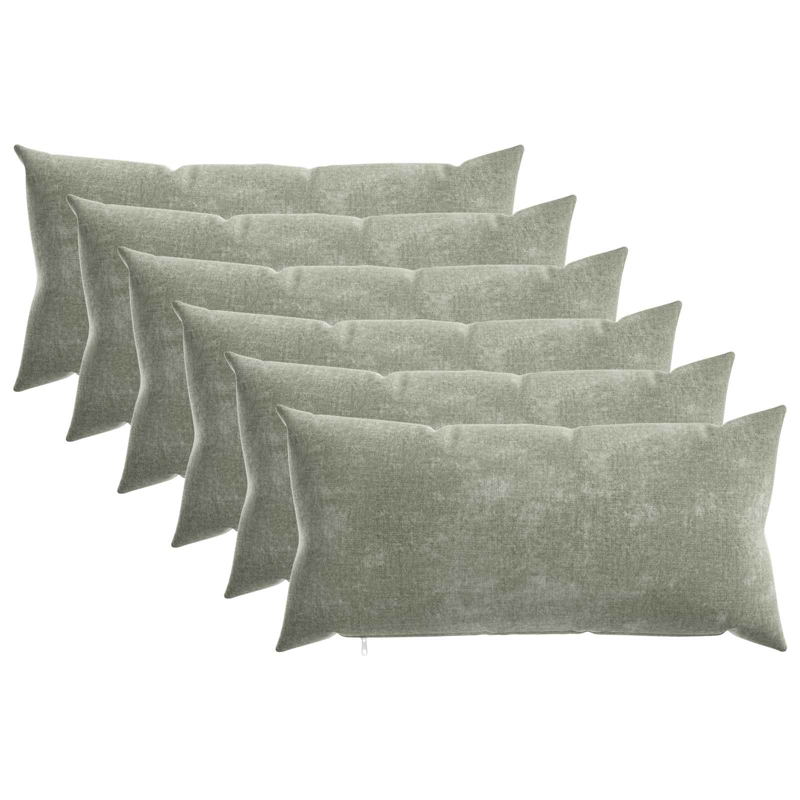 vidaXL Podložka 6 ks HEERLEN Zelená 40 x 80 cm Čenilová tkanina