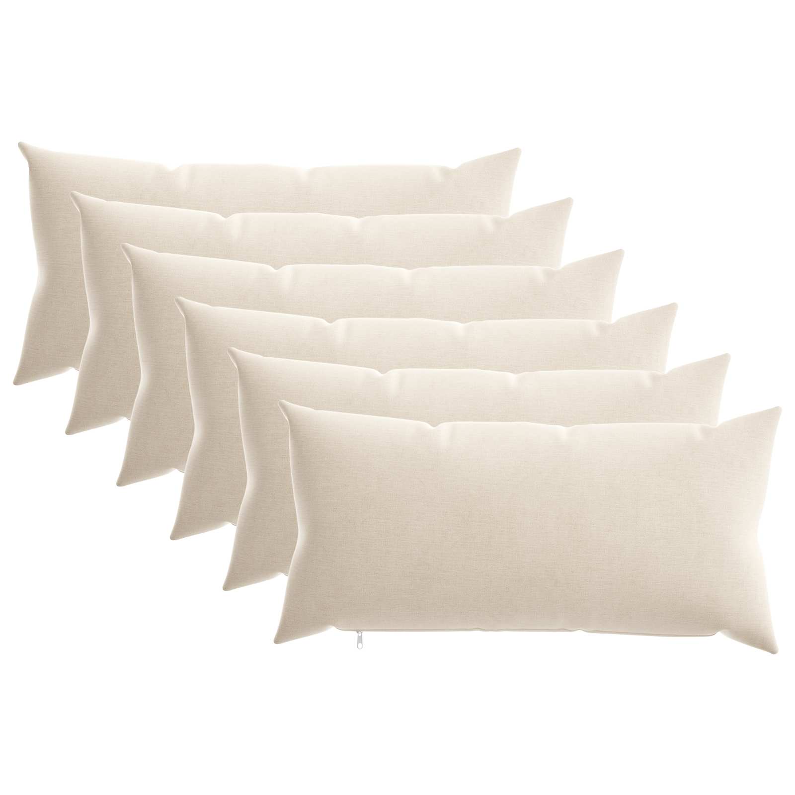vidaXL Podložka 6 ks HEERLEN Krémová 40 x 80 cm Čenilová tkanina