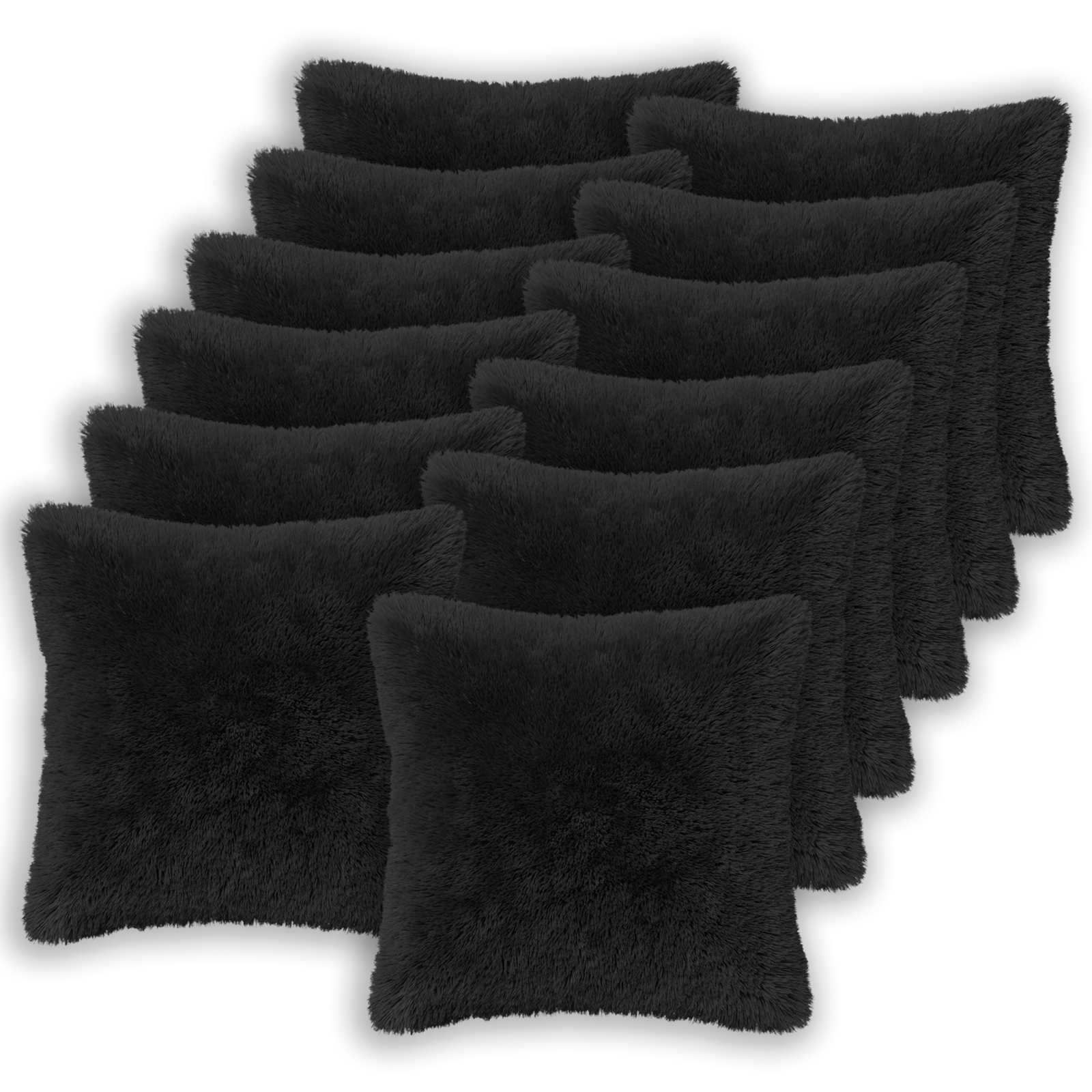 Kussen met kussen HEERLEN 2 st Zwart PV Fleece image 1