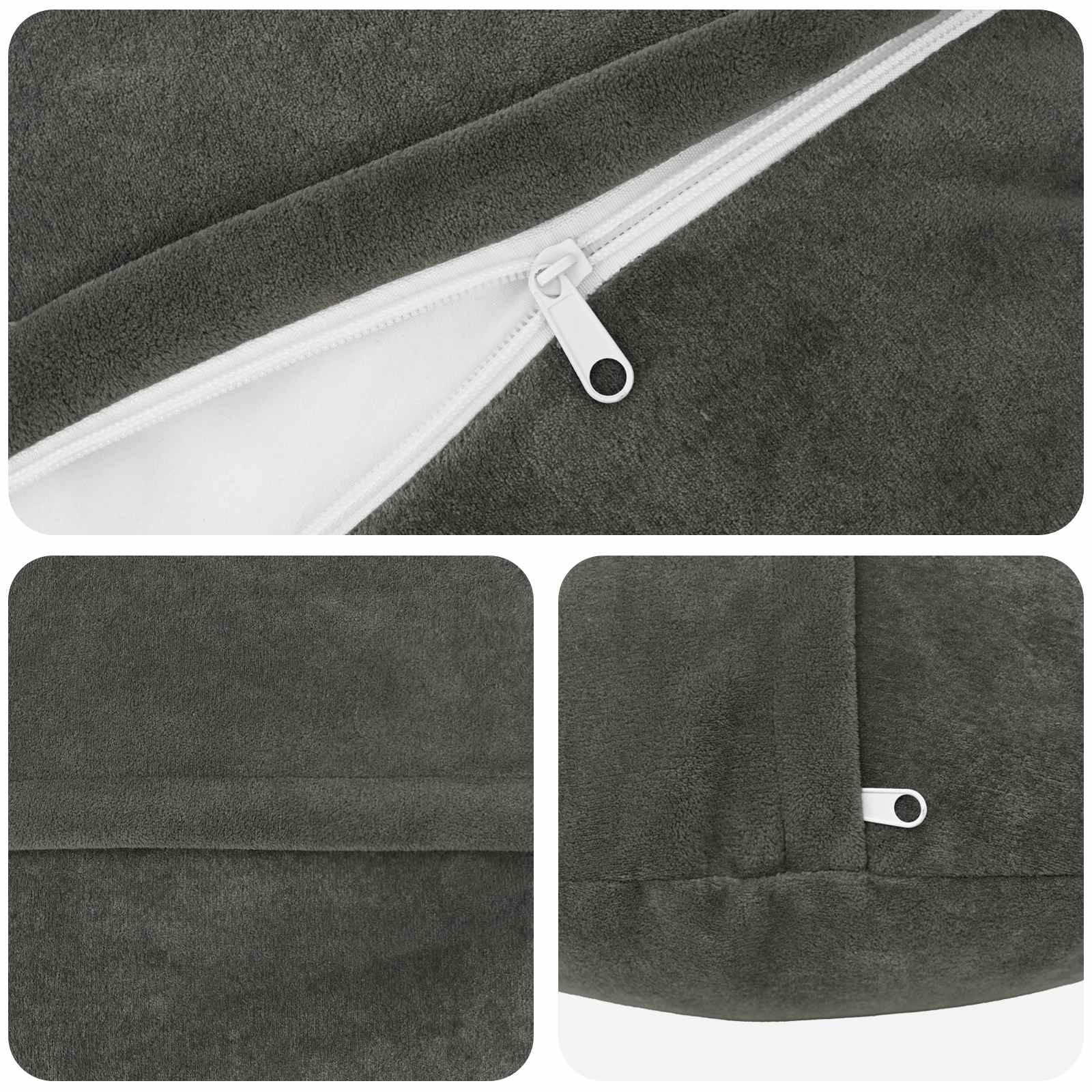 Blazina z blazino HEERLEN 6 kos Antracit Mikrofibra