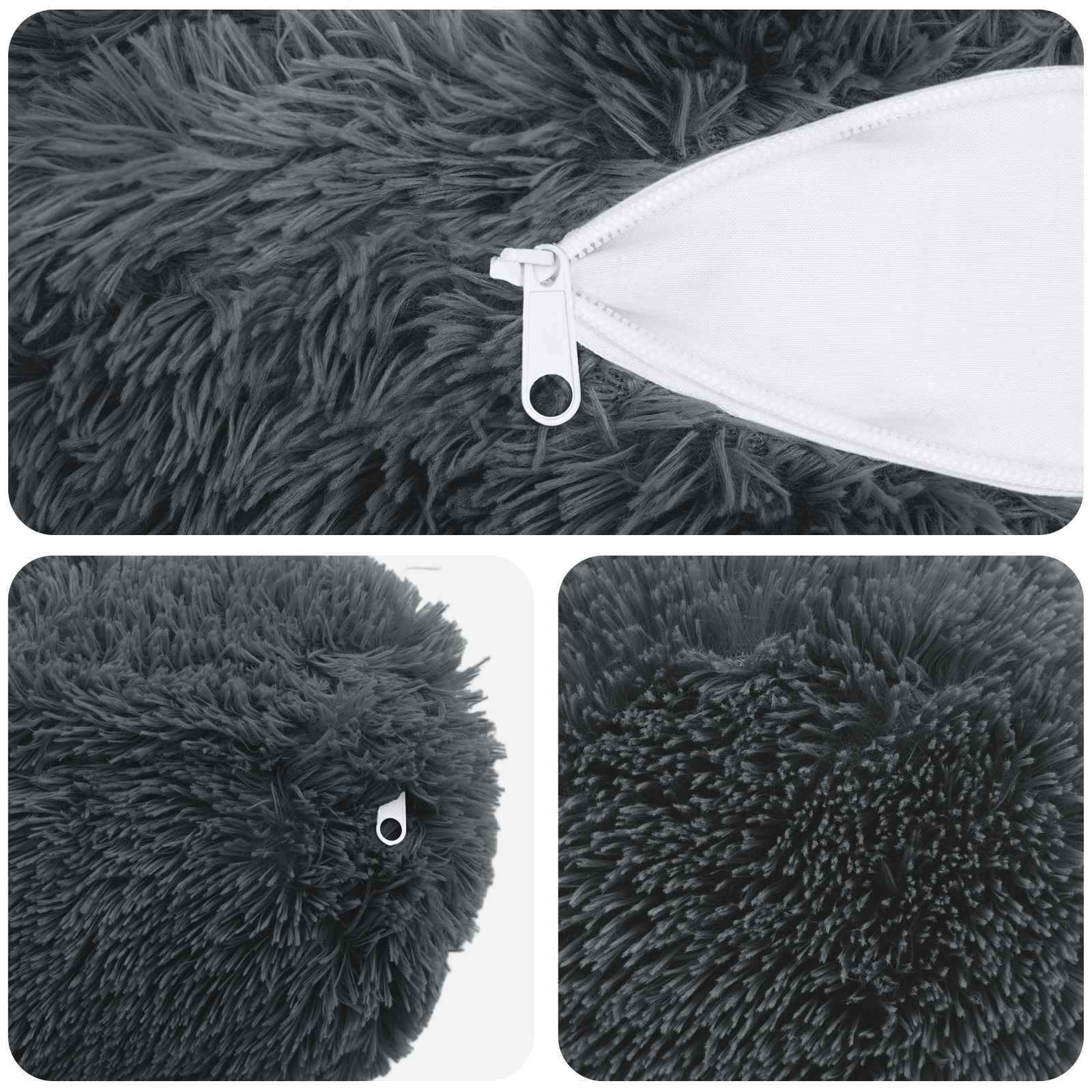 Kussen met kussen HEERLEN 6 st Antraciet PV Fleece image 5