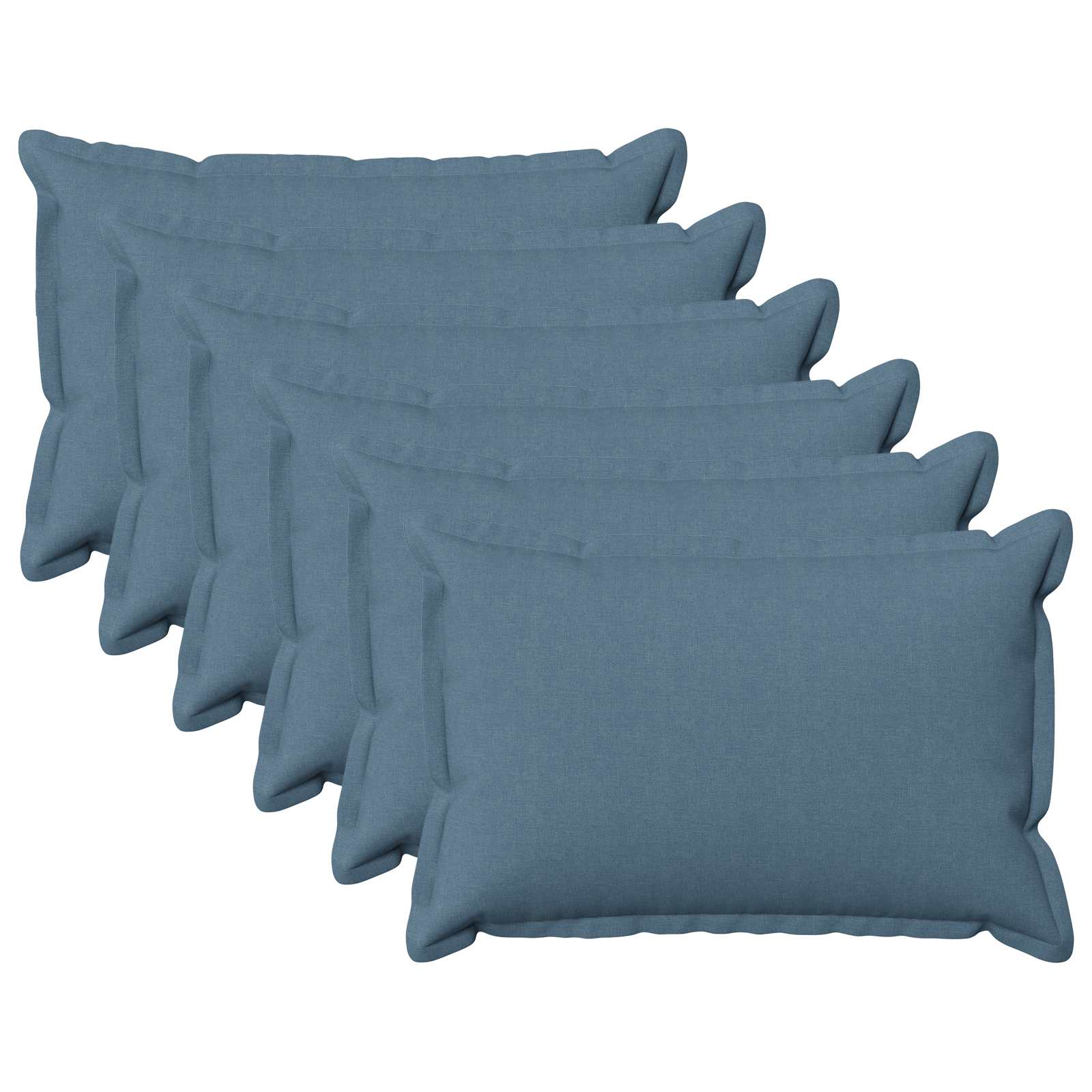 Kussen met kussen HOUTEN 6 st Jeans Blauw Faux Linnen image 1