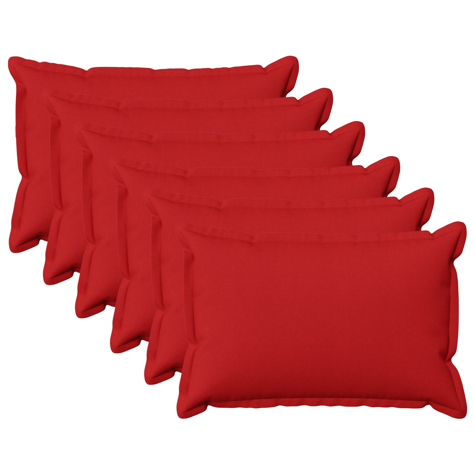 Kussen met kussen HOUTEN 6 st Rood Faux Linnen