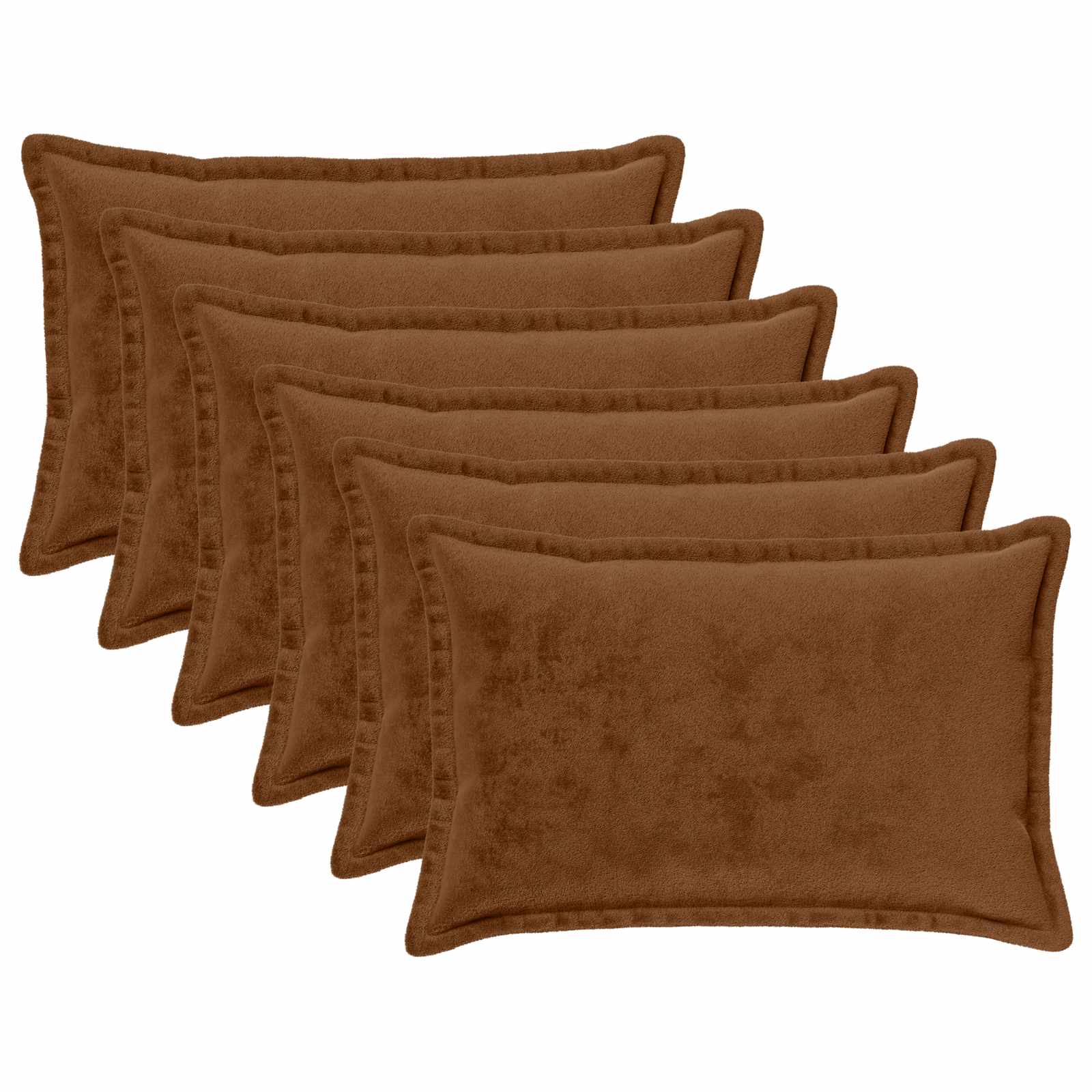 Dekorativna blazina 6 kos HOUTEN Svetlo rjava 30 x 50 cm Flanel