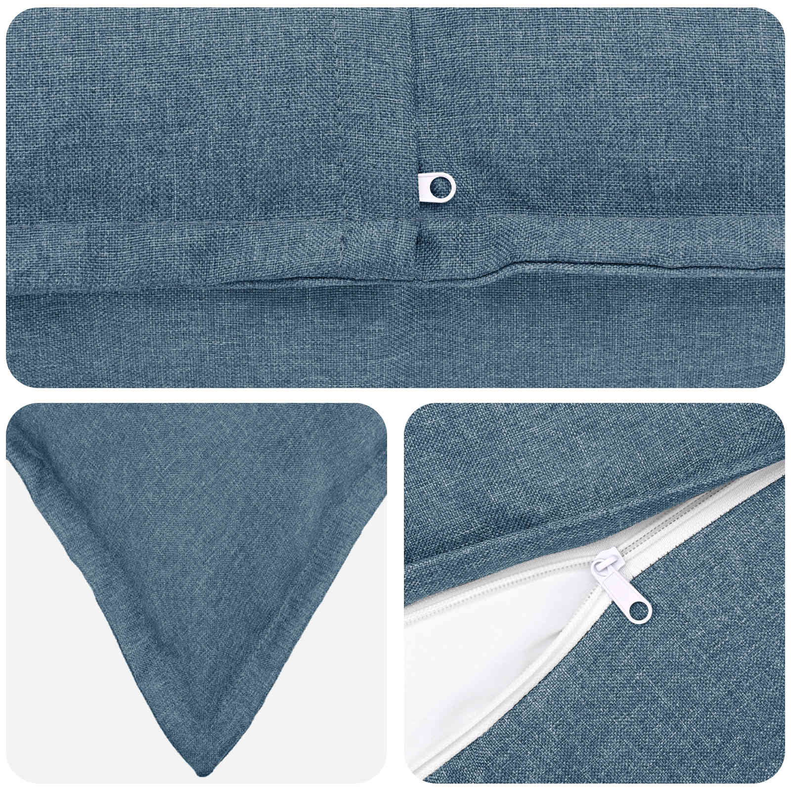 Kussen met kussen HOUTEN 6 st Jeans Blauw Faux Linnen image 4
