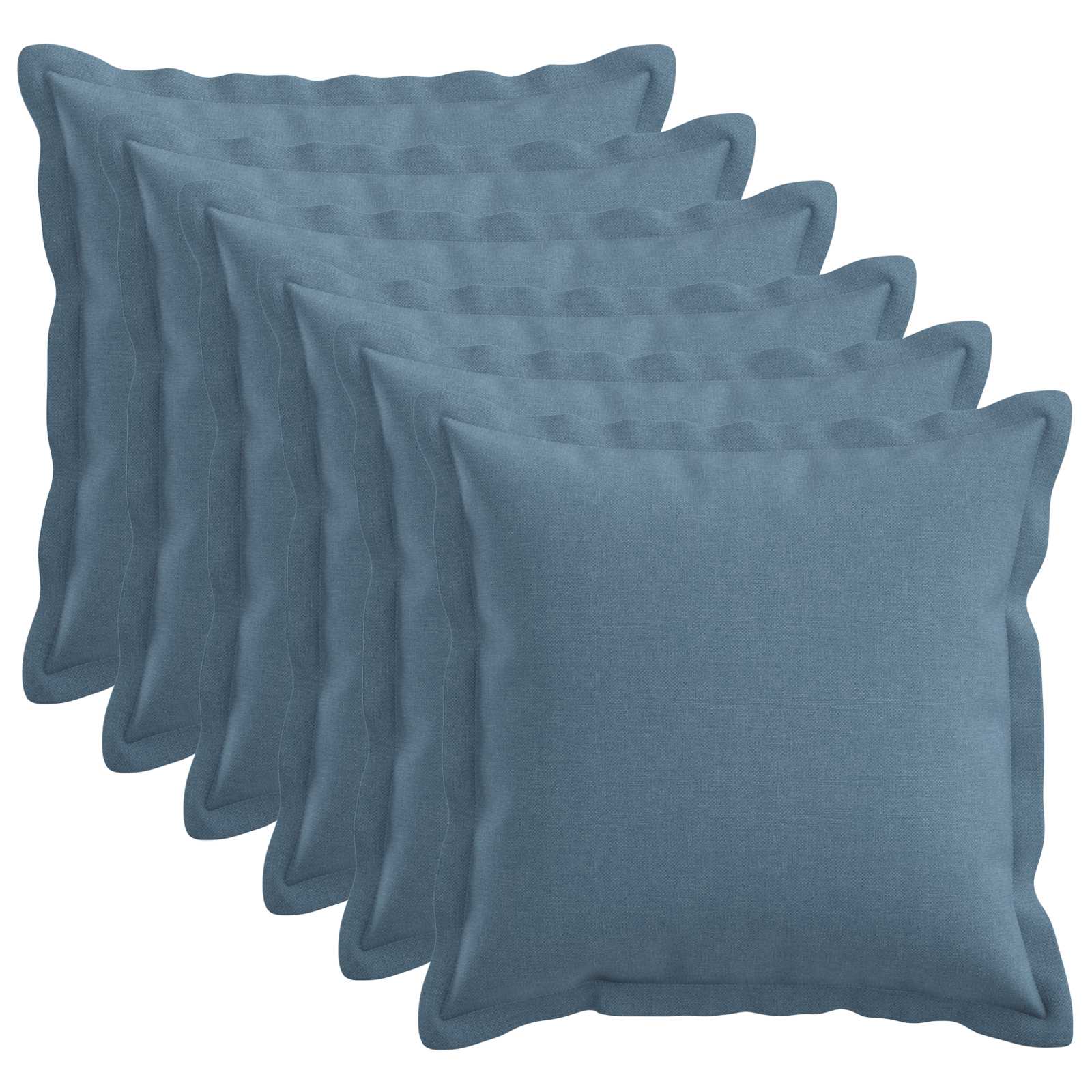 Kussen met kussen HOUTEN 6 st Jeans Blauw Faux Linnen image 1